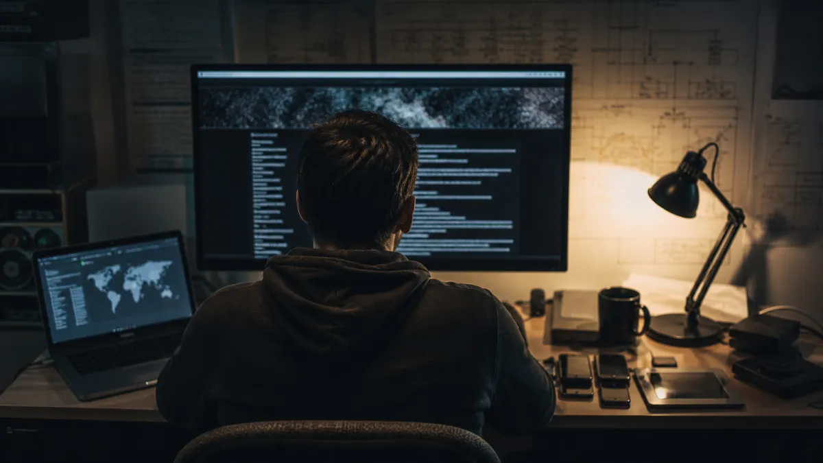 A system administrator focused on Hidden Wiki links, illustrating the depth of deep web resources.
